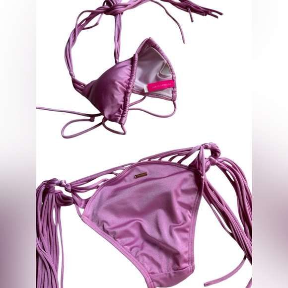 NEW Victoria’s Secret Archival 2015 Satin Macrame Tassel 2pcs Bikini - Picture 6 of 6